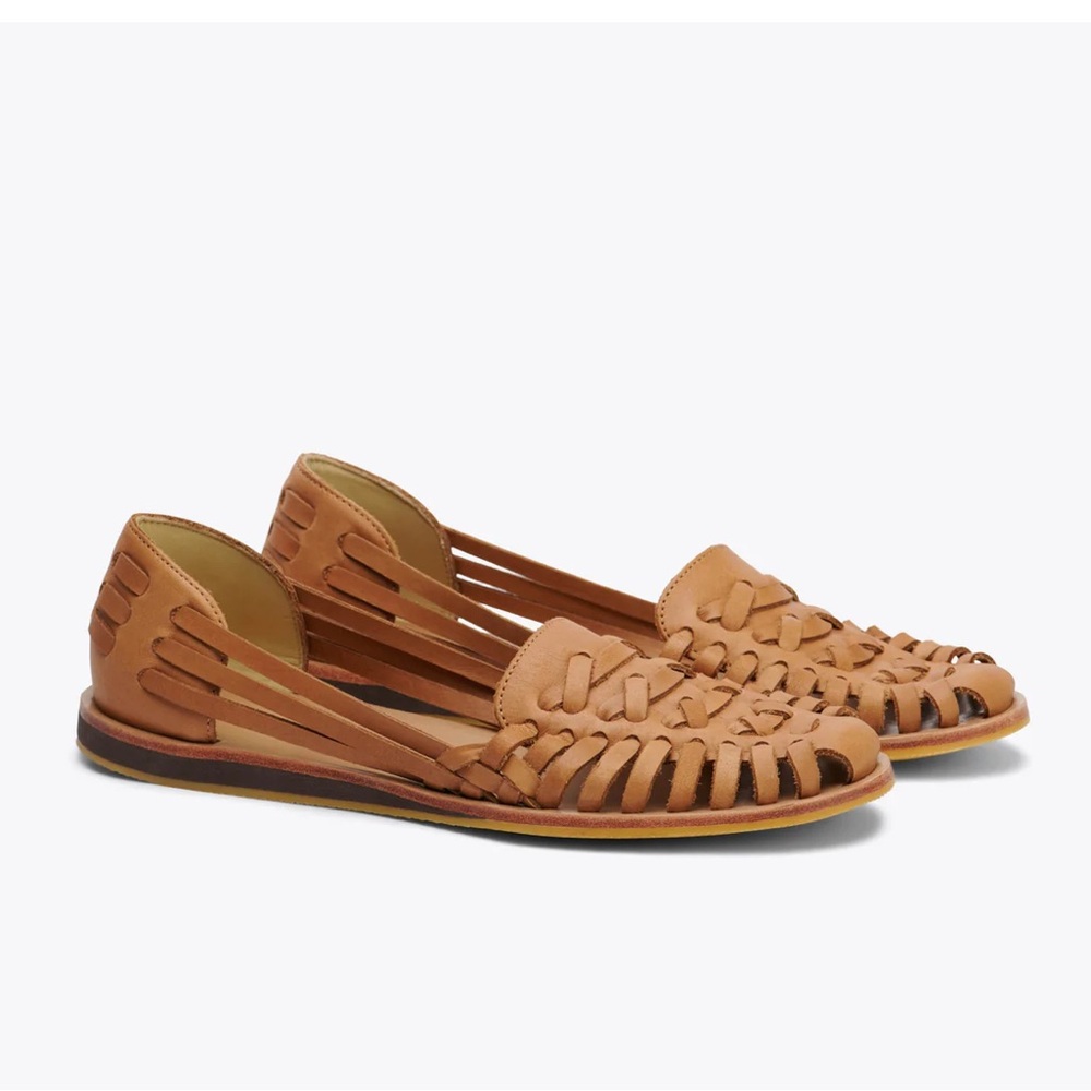 NWB Nisolo Almond Huarache Flats